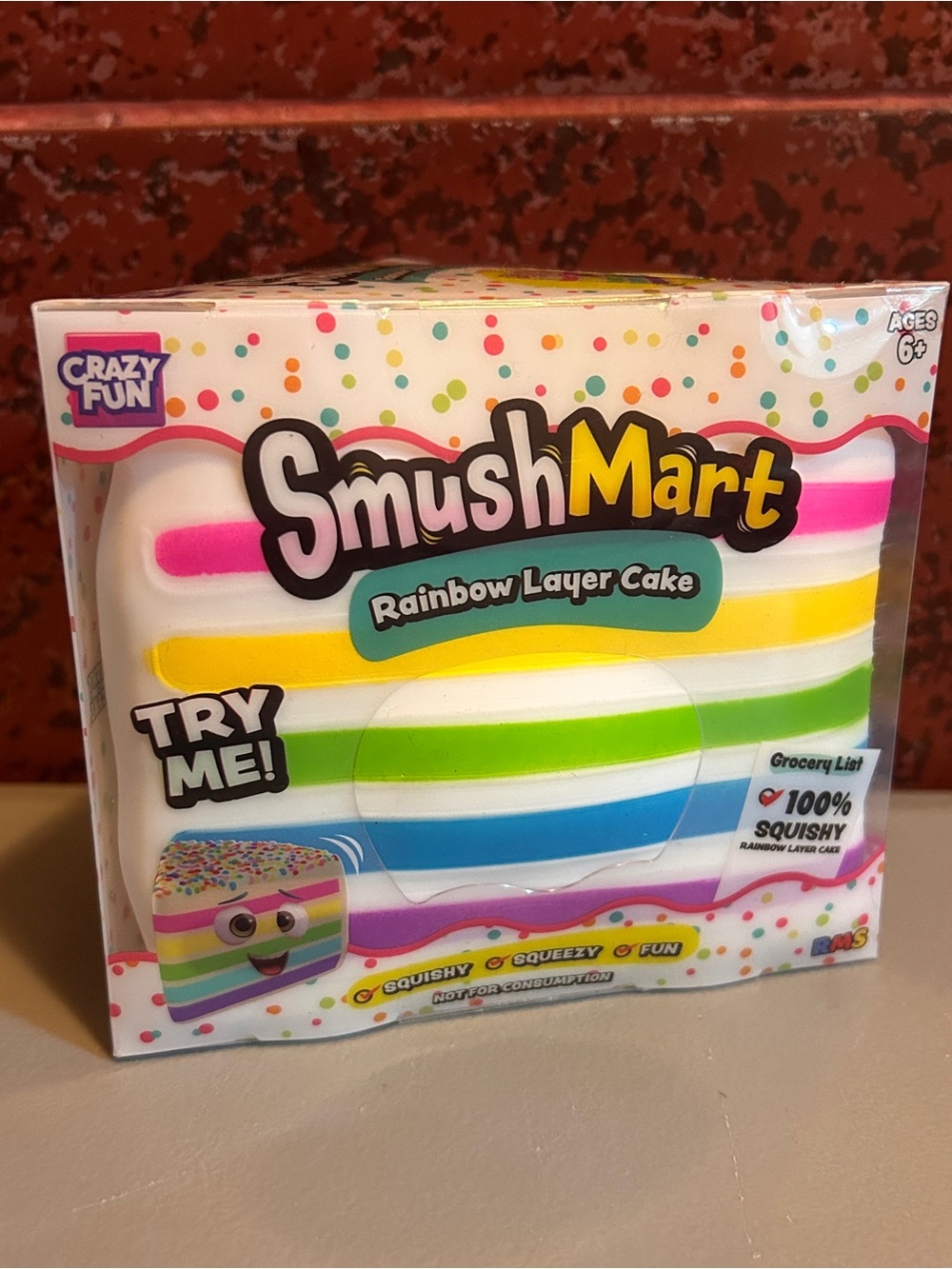 Crazy Fun Smush Mart Rainbow Layer Cake Squishy Toy